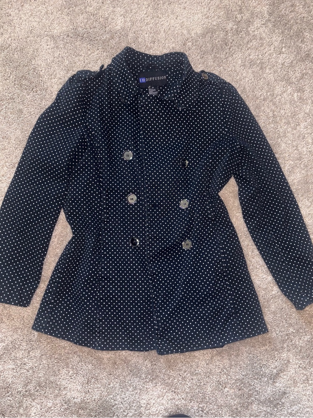 Vintage IB Diffusion Polka Dot Double Breasted Blazer Jacket Coat M